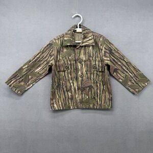 Vintage Realtree Camo Button Up Shirt Jacket Toddler 4T Bark Leaf Camouflage